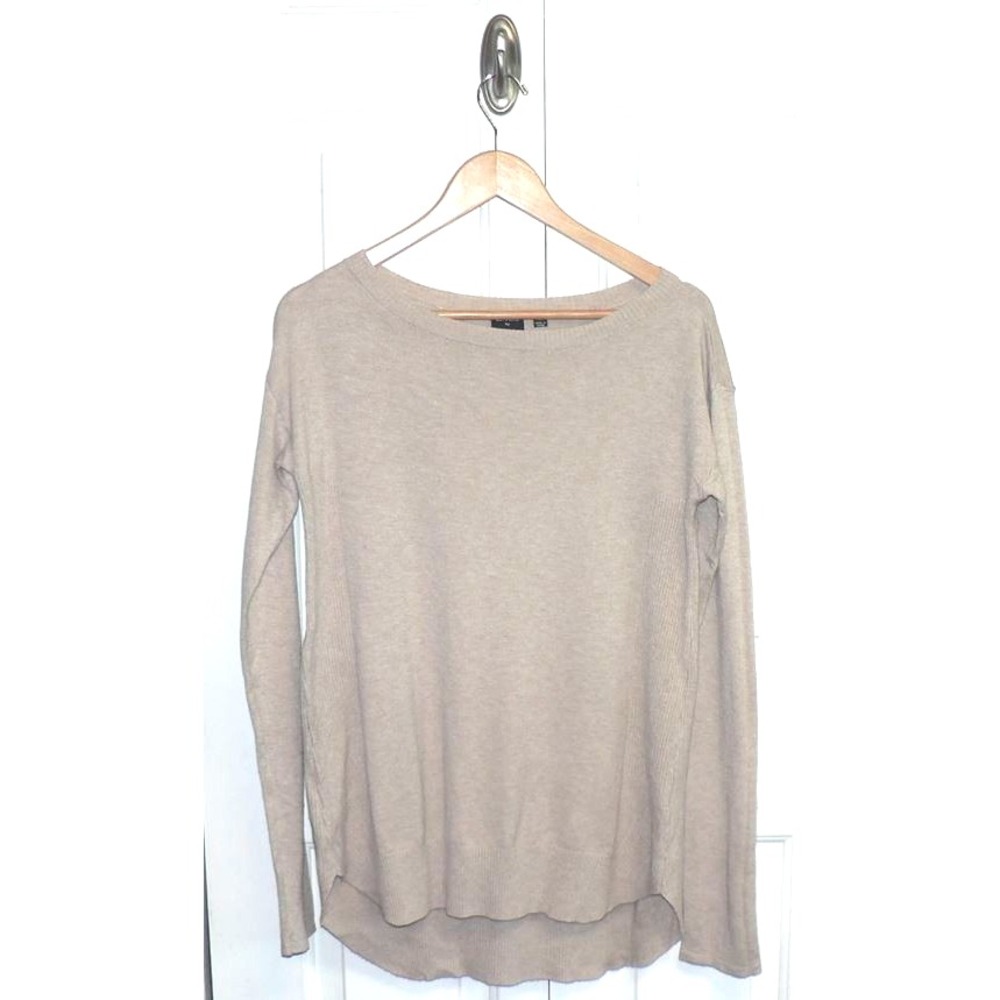 Devotion by Cyrus Women's Ribbed Sides & Hem Detail Tunic Sweater Toffee Medium